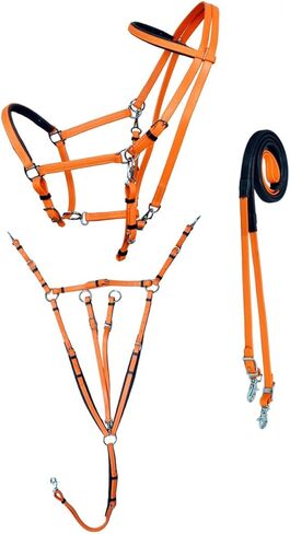 CHALLENGER PVC Endurance 3-Piece Set Halter Bridle Combo Breast Collar Reins 40MIB01OR in Saudi Arabia