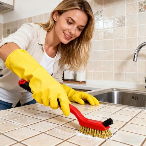 Set of 3 Kitchen Wire Brushes with Stainless Steel/Brass/Nylon bristles for Removing Paint and Stains - Perfect for Metal, Welding, Kitchen and Workshop Cleaning in Saudi Arabia