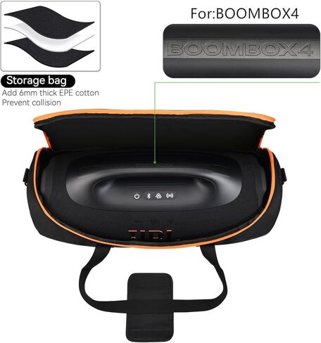 Carrying Case for JBL Boombox 4 Case, Travel Carrying Tote Bag for JBL Boombox 4 Waterproof Portable Bluetooth Speaker, Carrying Bag with Shoulder Strap in Kuwait