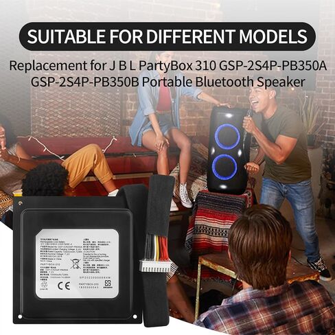 ZTHY 10000mAh Party Box 310 Battery Replacement for J-B-L PartyBox 310 Wireless Portable Bluetooth Speaker PN: GSP-2S4P-PB350A GSP-2S4P-PB350B GSP-ICR2S4P-PB350A 7.2V 72Wh in Saudi Arabia