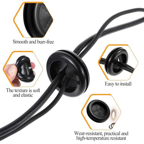 6 Pcs Rubber Grommets for Wiring, Firewall Grommets Rubber Cable Grommet Protector 1-1/2"Drill Hole, 1-3/16" ID, Firewall Hole Plugs Double-Sided Round in Saudi Arabia