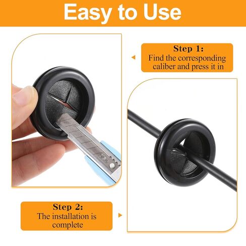 6 Pcs Rubber Grommets for Wiring, Firewall Grommets Rubber Cable Grommet Protector 1-1/2"Drill Hole, 1-3/16" ID, Firewall Hole Plugs Double-Sided Round in Saudi Arabia