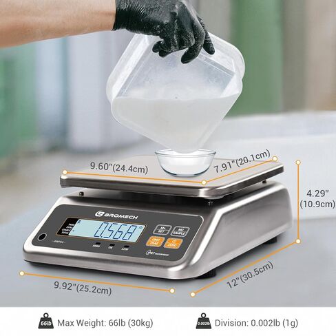 ميزان الطعام رطل وأونصة، قابل لإعادة الشحن، درجة تجارية، منصة من الفولاذ المقاوم للصدأ، لمتجر اللحوم، ديلي، سوق المنتجات (66 رطل) in Kuwait