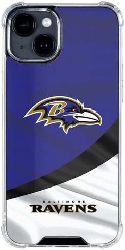 حافظة هاتف Skinit الشفافة متوافقة مع iPhone 15 - تصميم مرخص رسميًا من NFL Baltimore Ravens in Saudi Arabia