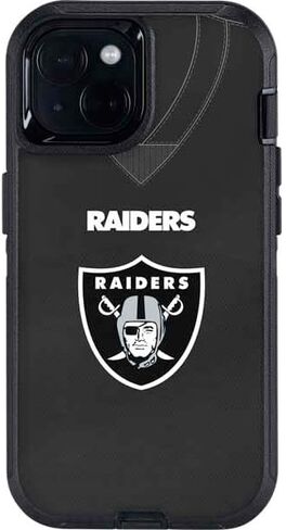 Skinit Decal Phone Skin Compatible with OtterBox Defender iPhone 13 - Officially Licensed NFL Las Vegas Raiders Team Jersey Design in Saudi Arabia