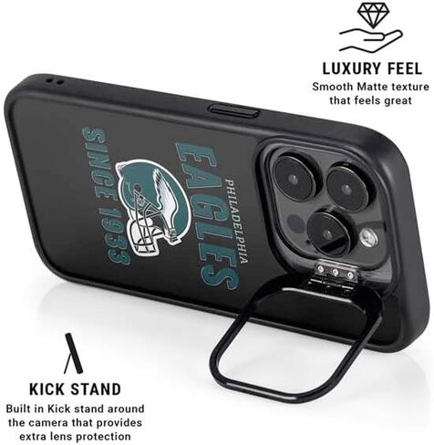Skinit Kickstand Phone Case Compatible with iPhone 15 Pro - Officially Licensed NFL Philadelphia Eagles Helmet Design in Saudi Arabia