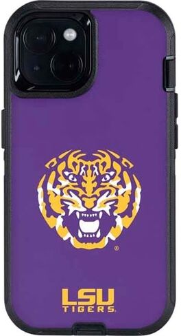 Skinit Decal Phone Skin Compatible with OtterBox Defender iPhone 13 - Officially Licensed LSU Purple Tiger Mascot Design in Saudi Arabia