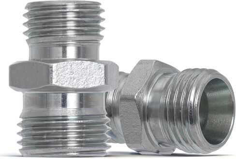 2PCS M14 to M16 Hydraulic Adapter Fittings for Mini Excavator, Oil Hose Connector, Carbon Steel Hydraulic Thread Converter, fit for Hydraulic Thumb Clip and Auxiliary Attachments in Saudi Arabia