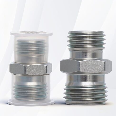 2PCS M14 to M16 Hydraulic Adapter Fittings for Mini Excavator, Oil Hose Connector, Carbon Steel Hydraulic Thread Converter, fit for Hydraulic Thumb Clip and Auxiliary Attachments in Saudi Arabia