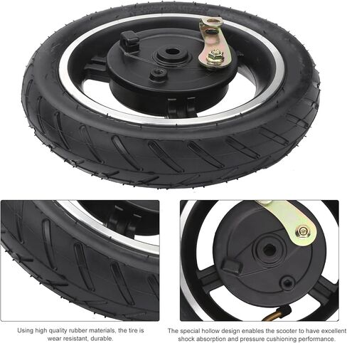 Electric Scooter Tire, Durable Drum Brake Rubber Aluminum Construction E-Scooter Wheel for Commuters Urban Riders Campus Travel in Kuwait