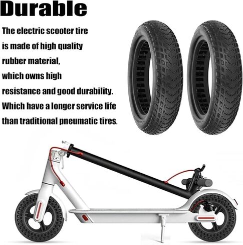 Electric Scooter Tires 8.5x2.0, 8.5 Inch Scooter Tire Solid for Smooth Ride, Scooter Rubber Explosion-Proof Front Or Rear Replacement Tubeless Solid Tire Compatible with Xiaomi M365 Scooter, 2 Pcs in Saudi Arabia