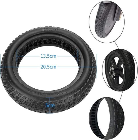 Electric Scooter Tires 8.5x2.0, 8.5 Inch Scooter Tire Solid for Smooth Ride, Scooter Rubber Explosion-Proof Front Or Rear Replacement Tubeless Solid Tire Compatible with Xiaomi M365 Scooter, 2 Pcs in Saudi Arabia
