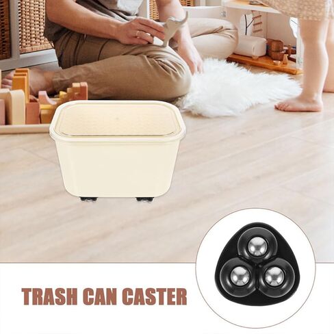 Veemoon Self-Adhesive Mini Caster Wheels 4pcs with 3 Steel Ball Bearings 360° Swivel Appliance Rollers for Kitchen Cabinets, Trash Cans, and Small Furniture in Saudi Arabia