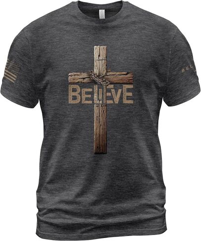 Believe Shirt, Jesus Shirts for Men, Christian Shirts for Men, Cross Shirt, Christian Tshirts 2 in Kuwait