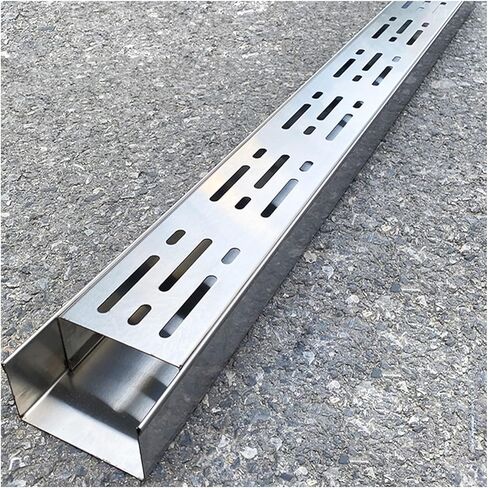 Drain Grate Stainless Steel Under Deck Drainage System Trench Drain for Downspout Sewer Lawn Yard Patio Inlet(5pcs,L39.4 x W2.8 x H1.2 in) in Saudi Arabia