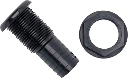 T-H Marine Thru-Hull Fitting - Straight 1-1/8 Inch Hose Barb, Black - UV Stabilized Molded Virgin Material for Consistent Fit - Secure Hose Connection for Livewell and Bilge Plumbing in Saudi Arabia
