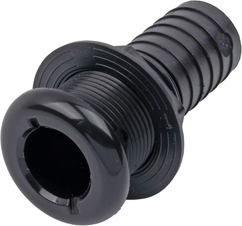T-H Marine Thru-Hull Fitting - Straight 1-1/8 Inch Hose Barb, Black - UV Stabilized Molded Virgin Material for Consistent Fit - Secure Hose Connection for Livewell and Bilge Plumbing in Saudi Arabia