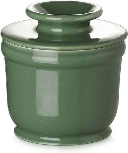 DOWAN French Butter Crock for Counter with Water, Ceramic Butter Dish with Lid for Countertop, Butter Holder for Soft Spreadable Butter, Butter Keepers to Leave on Counter, Embossing, Off-white in Saudi Arabia