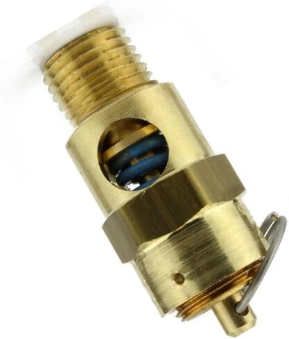 250140 صمام تخفيف ضغط أمان ضاغط الهواء - لخزانات ضاغط الهواء Conrader والأنظمة الهوائية - صمام منبثق لخزان الضاغط - 1/4 بوصة NPT 140 PSI 124 SCFM Valve L: 1-3/4 بوصة نحاس صلب in Kuwait