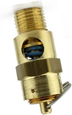 صمام تخفيف ضغط أمان ضاغط الهواء 25030 - لخزانات ضاغط الهواء Conrader والأنظمة الهوائية - صمام إيقاف الخزان - 1/4 بوصة NPT 30 PSI 35 SCFM طول الصمام: 1-3/4 بوصة نحاس صلب in Kuwait