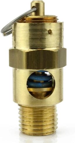 25025 صمام تخفيف ضغط الهواء - لخزانات ضاغط الهواء كونرادر والأنظمة الهوائية - أمان ضغط الخزان - 1/4 بوصة NPT 25 PSI 31 SCFM طول الصمام: 1-3/4 بوصة نحاس صلب in Kuwait