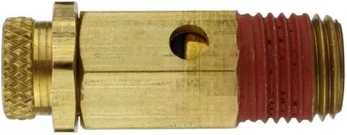 NC25-001 صمام منبثق قابل للتعديل لضاغط الهواء - لأدوات الهواء وقطع غيار ضواغط الهواء - صمام تخفيف ضغط الضاغط - 25-50 رطل لكل بوصة مربعة 1/4 بوصة ارتفاع MNPT 1-5/8 بوصة الوزن 1.5 أونصة من النحاس الصلب in Kuwait