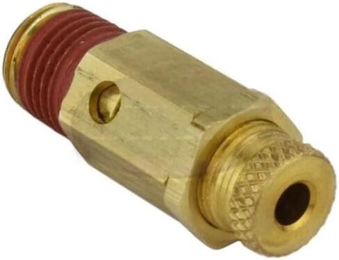 NC25-001 صمام منبثق قابل للتعديل لضاغط الهواء - لأدوات الهواء وقطع غيار ضواغط الهواء - صمام تخفيف ضغط الضاغط - 25-50 رطل لكل بوصة مربعة 1/4 بوصة ارتفاع MNPT 1-5/8 بوصة الوزن 1.5 أونصة من النحاس الصلب in Kuwait