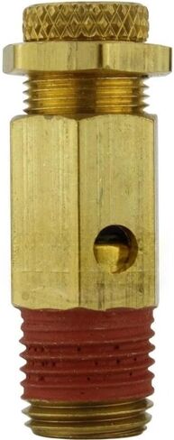 NC25-001 صمام منبثق قابل للتعديل لضاغط الهواء - لأدوات الهواء وقطع غيار ضواغط الهواء - صمام تخفيف ضغط الضاغط - 25-50 رطل لكل بوصة مربعة 1/4 بوصة ارتفاع MNPT 1-5/8 بوصة الوزن 1.5 أونصة من النحاس الصلب in Kuwait