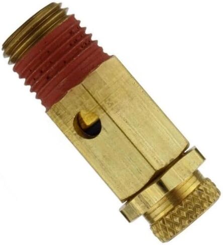 NC25-001 صمام منبثق قابل للتعديل لضاغط الهواء - لأدوات الهواء وقطع غيار ضواغط الهواء - صمام تخفيف ضغط الضاغط - 25-50 رطل لكل بوصة مربعة 1/4 بوصة ارتفاع MNPT 1-5/8 بوصة الوزن 1.5 أونصة من النحاس الصلب in Kuwait