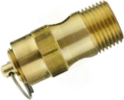 250-38-190 صمام تخفيف أمان ضاغط الهواء - لاستبدال أجزاء ضاغط الهواء Conrader - صمام تخفيف الضاغط - 190 رطل لكل بوصة مربعة 3/8 بوصة ذكر NPT 165 SCFM نحاس صلب ذهبي ﻿ in Kuwait