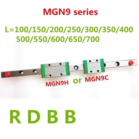 دليل خطي 9 مم MGN9 100 150 200 250 300 350 400 450 500 550 600 700 مم سكة خطية + طابعة MGN9H أو MGN9C ثلاثية الأبعاد (MGN9H، 300 مم) in Kuwait