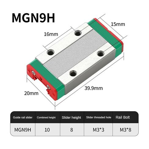 MGN7 MGN12 MGN15 MGN9 300 350 400 450 500 600 800mm Miniature Linear Rail Slide Linear Guide+1 Linear Bearing SS Carriage(MGN9H,300MM) in Saudi Arabia
