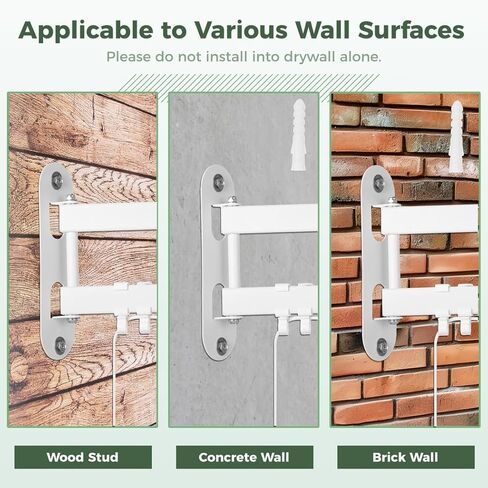 حامل حائط قابل للتعديل لشاشات عرض 15 و15-28 بوصة، دوران وإمالة 360 درجة، امتداد 16.5 بوصة in Kuwait