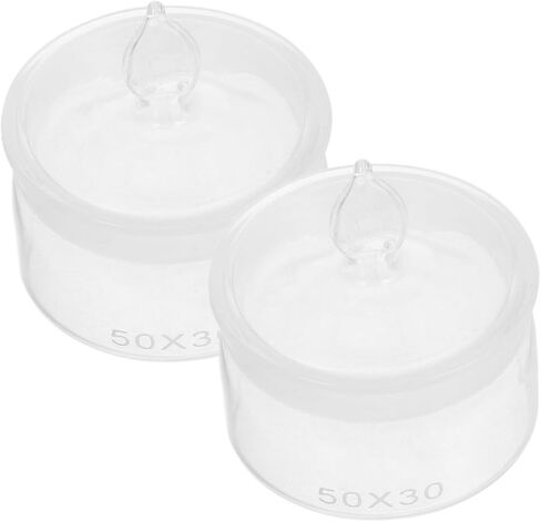 2pcs Glass Weighing Bottles with Lids 50x30mm Borosilicate Sampling Weighing Jar for Chemistry Experiment in Saudi Arabia