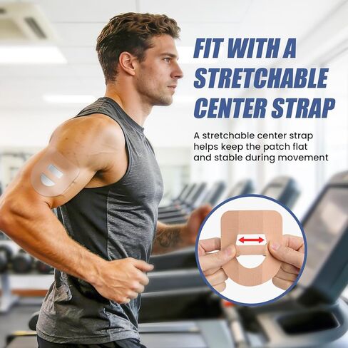 Adhesive Overpatches for Omnipod 5, Waterproof & Sweatproof Patches with Stretchable Middle Strap, Split Backing for Easy Application, 30 PCS Nude Patches in Kuwait