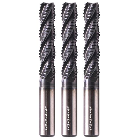 BestParts 5Pcs 1/4in M42 8% Cobalt High Speed Steel Roughing End Mills - AlTiN Coated, 4 Flute, 35 Degree Helix, 1/4" Cutting Diameter, 1/4" Shank Diameter, 3/4" Length of Cut, 2-1/2" Overall Length in Saudi Arabia