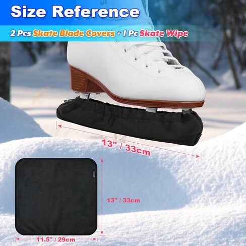 1 Pair Ice Skate Blade Covers with Wipe Towel, Ice Skating Guards Hockey Stick Blade Protector with Cut-Resistance Bottom, Skate Blade Covers for Figure Skates, Ice Skates, Hockey Skates in Kuwait