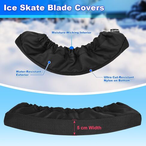 1 Pair Ice Skate Blade Covers with Wipe Towel, Ice Skating Guards Hockey Stick Blade Protector with Cut-Resistance Bottom, Skate Blade Covers for Figure Skates, Ice Skates, Hockey Skates in Kuwait
