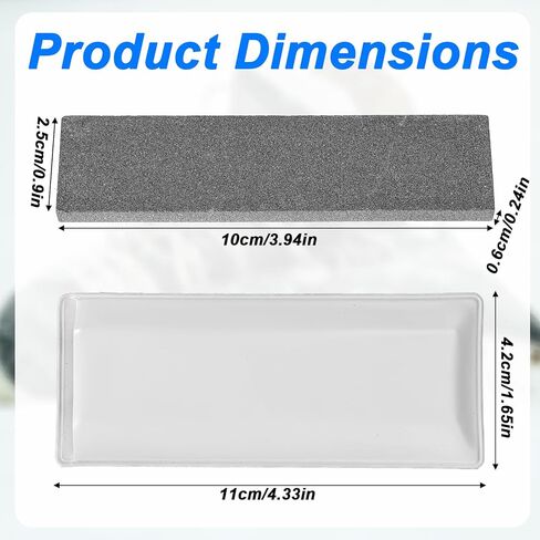 2pcs Ice Skate Sharpening Stones, 10x2.5x0.6cm/3.94x0.98x0.24in Fine Grit Hockey Figure Skate Hand Stone Sharpener with PU Case Professional Maintenance Tool Accessories for Sharpening Blades in Saudi Arabia