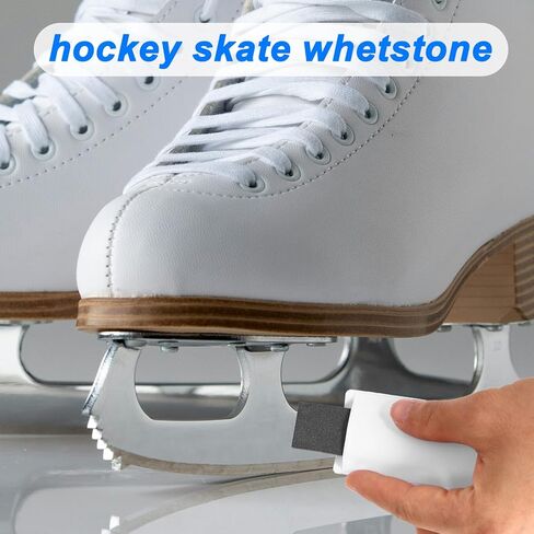 2pcs Ice Skate Sharpening Stones, 10x2.5x0.6cm/3.94x0.98x0.24in Fine Grit Hockey Figure Skate Hand Stone Sharpener with PU Case Professional Maintenance Tool Accessories for Sharpening Blades in Saudi Arabia