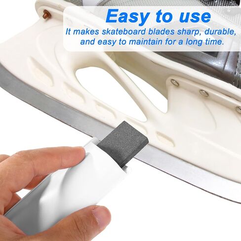 2pcs Ice Skate Sharpening Stones, 10x2.5x0.6cm/3.94x0.98x0.24in Fine Grit Hockey Figure Skate Hand Stone Sharpener with PU Case Professional Maintenance Tool Accessories for Sharpening Blades in Saudi Arabia