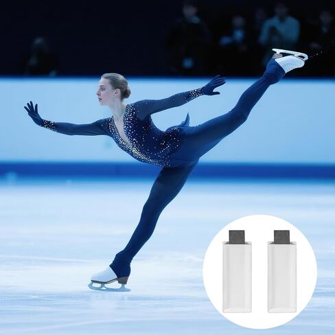 2pcs Ice Skate Sharpening Stones, 10x2.5x0.6cm/3.94x0.98x0.24in Fine Grit Hockey Figure Skate Hand Stone Sharpener with PU Case Professional Maintenance Tool Accessories for Sharpening Blades in Saudi Arabia