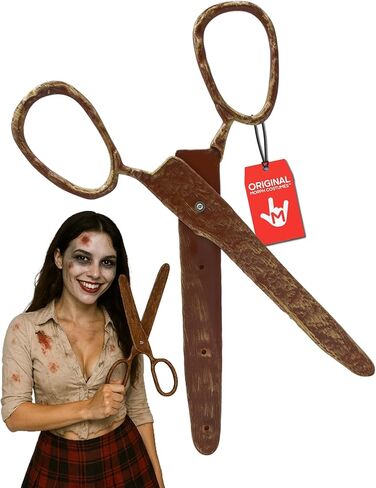 Nicky Bigs Novelties Giant Fake Scissors Prop 13.5" Rusty Brown Plastic Clown Zombie Teacher Costume Accessory Halloween Cosplay Theater Ribbon Cutting Gag Joke in Saudi Arabia