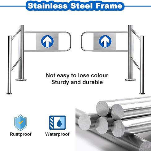 Automatic Closing Stainless Steel Pedestrian Gate - 83" Wide Security Swing Door for Libraries, Stores, Factories, Spring-Loaded Access Barrier for Enhanced Safety and Con in Saudi Arabia