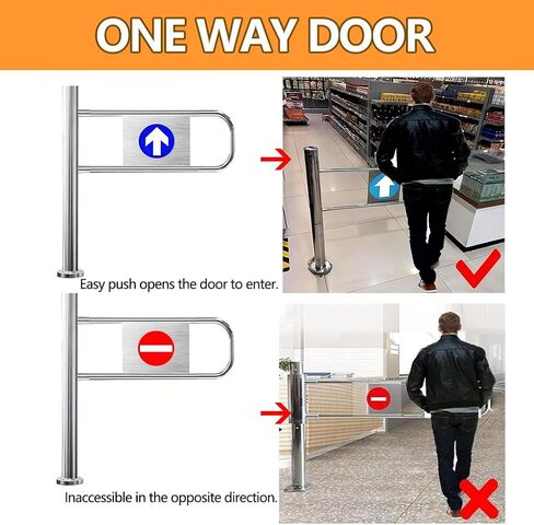 Automatic Swing Gate Barrier - 90° Stainless Steel Security Door for Supermarkets, Stores, Libraries & Warehouses - Durable Access Control Solution for Enhanced Safety in Saudi Arabia