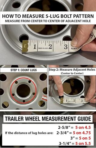 ST205/75R15 Trailquest Trailer Tire على الحافة ، نطاق الحمل C 6 Ply ، على 5 Lug White White Wheel مع نمط الترباس 5 × 5.5 بوصة. يستبدل F78 أو D15 - ضمان in Saudi Arabia