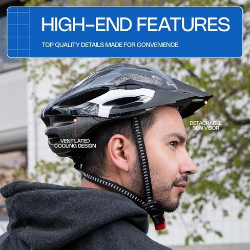 Revas Bike Helmet for Adults | Lightweight, Adjustable, Safety Certified Bicycle Helmet for Road, Mountain & Commuter Cycling in Kuwait