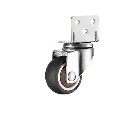 عجلات تثبيت جانبية مقاس 2 بوصة، عجلة مطاطية TPR على شكل حرف L، عجلة عجلات دوارة بلوحة 360 درجة، عجلات صناعية للعربات والأثاث ومنضدة العمل (مع عجلات الفرامل، 4 قطع in Kuwait