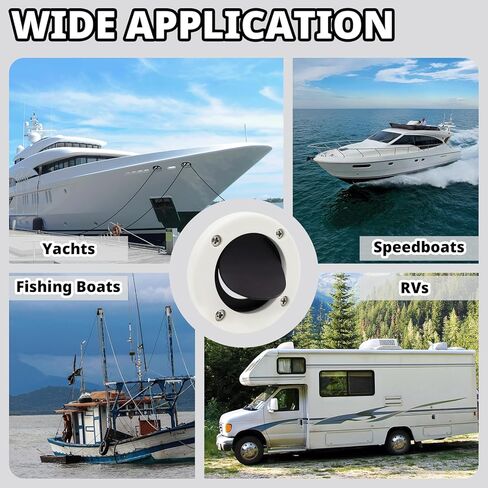 Boat Scuppers 2 Pack, Boat Self-Bailing Cockpit Mounted Scupper Valve Kit, Includes 2-7/8 inch Rubber Flapper Valve, Gasket, Retainer Ring and Screws, Suitable for Yachts, Fishing Boats, RVs in Saudi Arabia