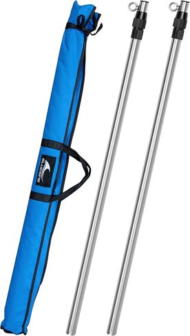 BLUEWING 2-Pack Upgraded Sunshade Support Pole for Fishing Boats Stainless Steel Heavy Duty Boat Shade Canopy Pole, Adjustable Length up to 6.21ft in Saudi Arabia